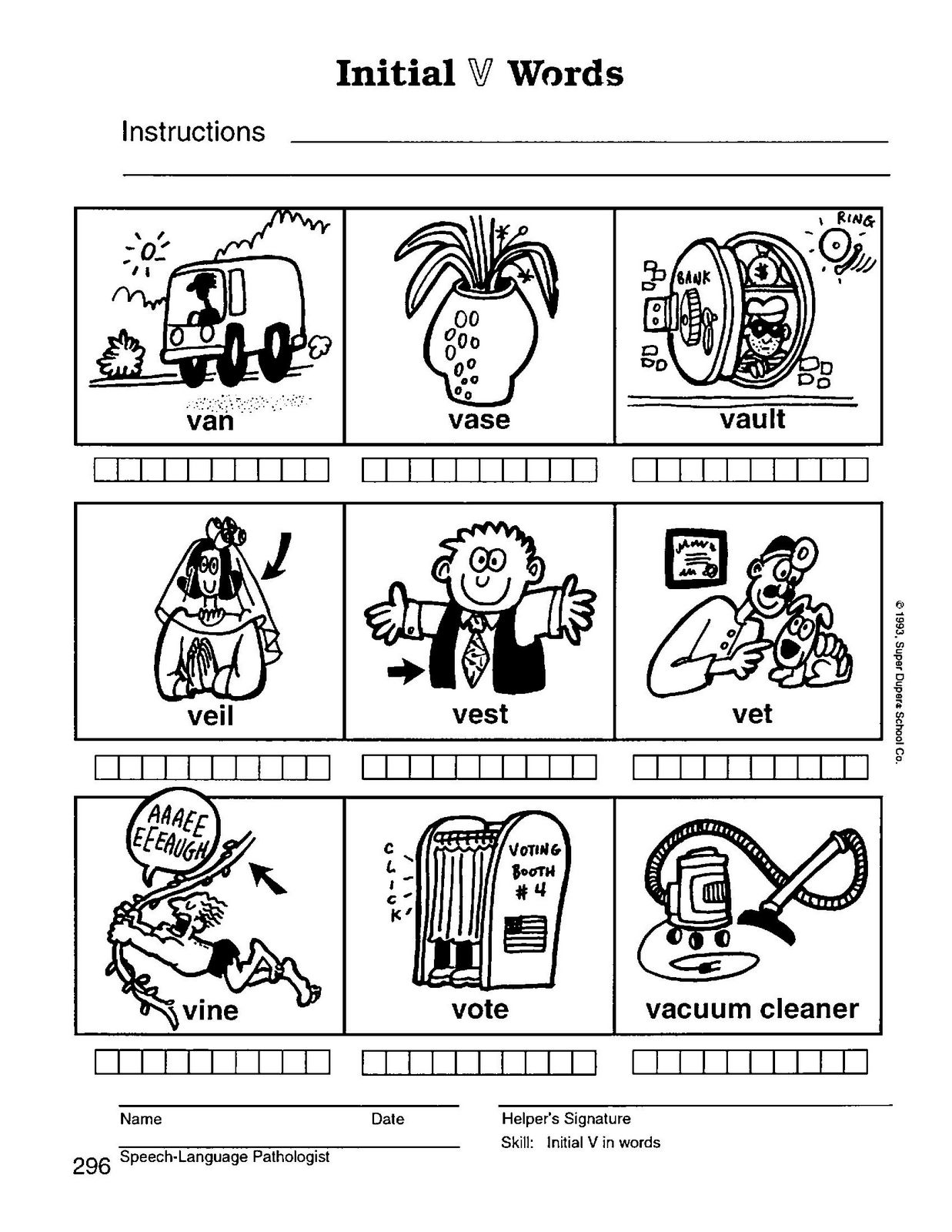 Worksheet I Words Preschool preschool speech home practice materials initial v 1