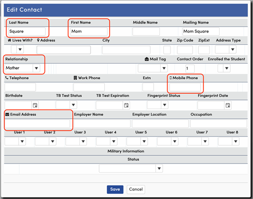 required fields 