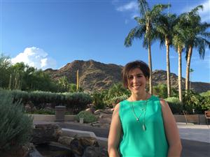 Mrs. Miller in Arizona Mrs. Miller standing in front of a mountain and cactus in Arizona