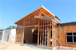 Newly framed front entrance of school 