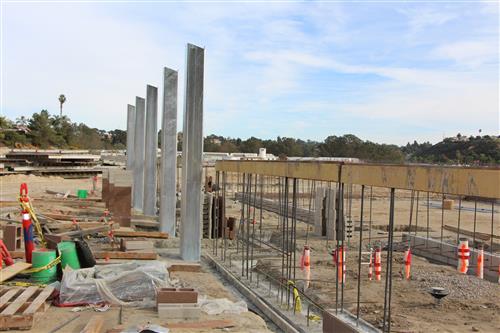 Foundations at single story in rear of school 