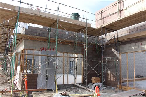 Masonry wall at first floor 