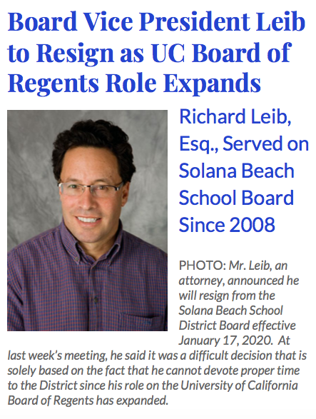 Board Bulletin header and photo of VP Leib Board Bulletin header and photo of VP Leib