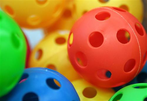Red, Yellow, Green, & Blue Wiffle Balls 