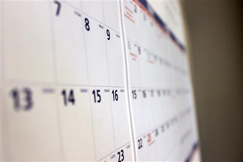 Calendar on wall 