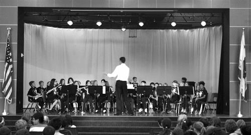 Band playing on stage 