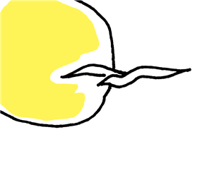 cdc logo, yellow sun with white bird outline 