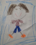 Student drawn picture of Mrs. Leidy