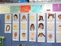 Image of classroom art hanging on wall 