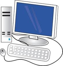white computer screen, tower, and mouse 