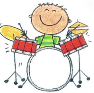 child playing drumset -clipart by Me And My Big Ideas