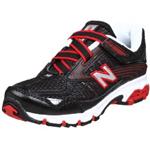 black and red running shoe with velcro 