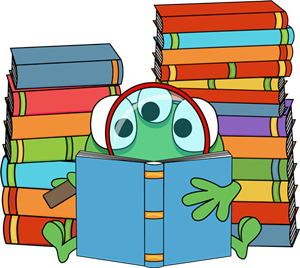 Green Monster Reading with Magnifying Glass 