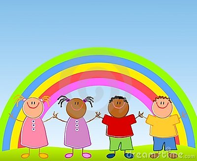 children under a rainbow 